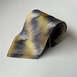Zanetti Silk Blend Tie Gray Gold Black Made in Italy Vintage